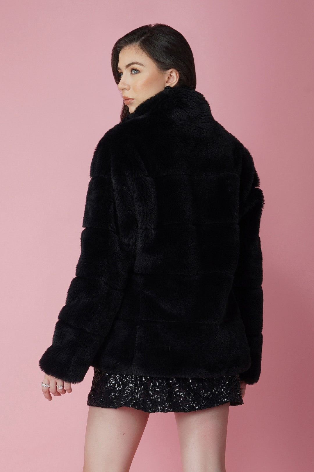 BLACK FUR COAT